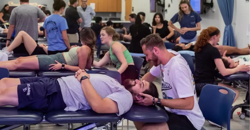 Gifts For Physical Therapy Students 2024 You Need To Know 5 physical therapy students practicing in a big clinic