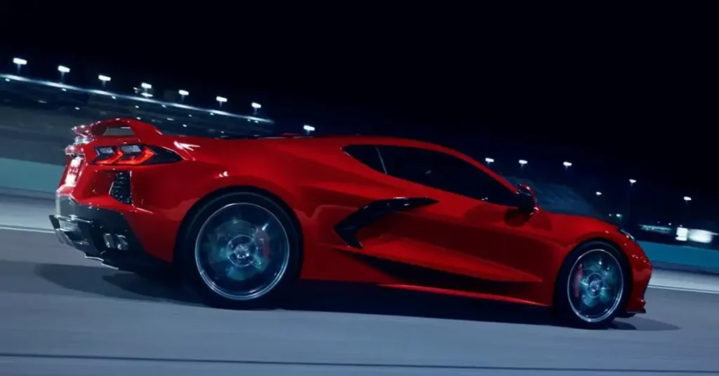 15 Unique Gifts For Corvette Lovers 2024: Perfect Presents 3 red corvette on the streets in the night